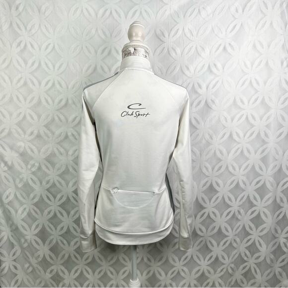 ALO yoga Club Sport Contour White Running Track Jacket Size S - Picture 10 of 12